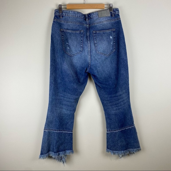 ONLY flare raw edge ankle distresses jeans sz 30 - Picture 6 of 11